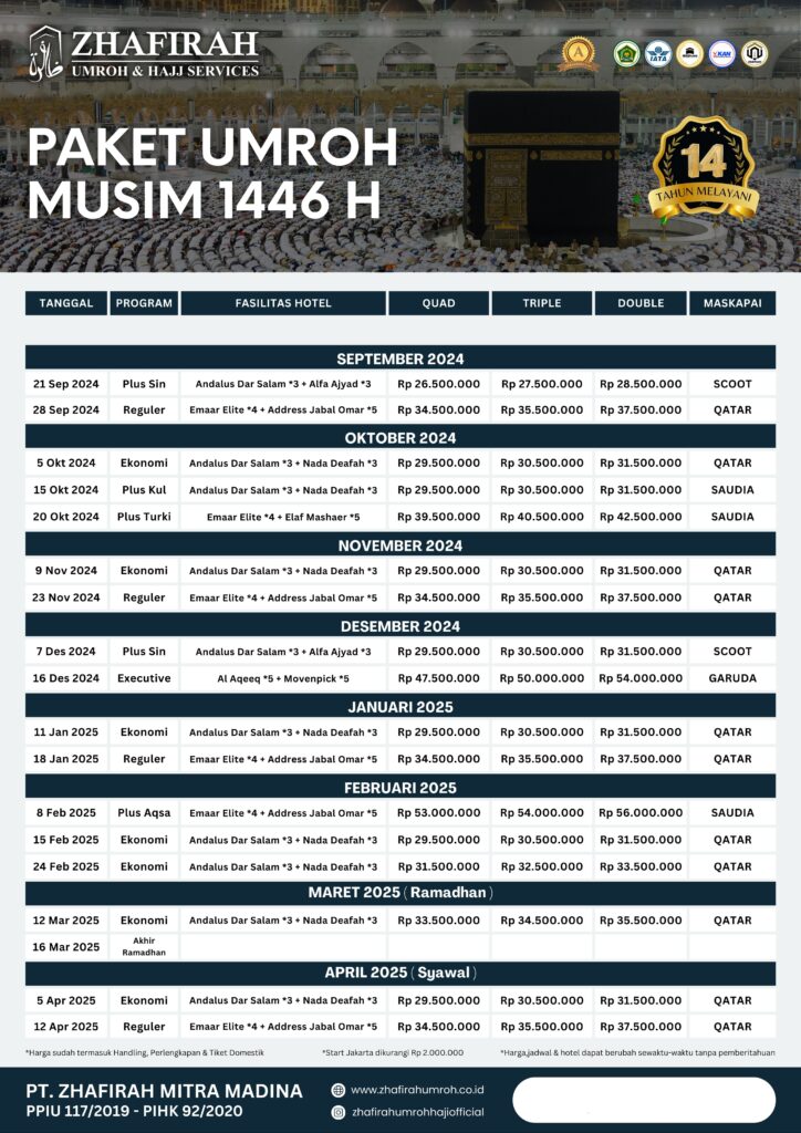 Jadwal Umroh 2024 2025